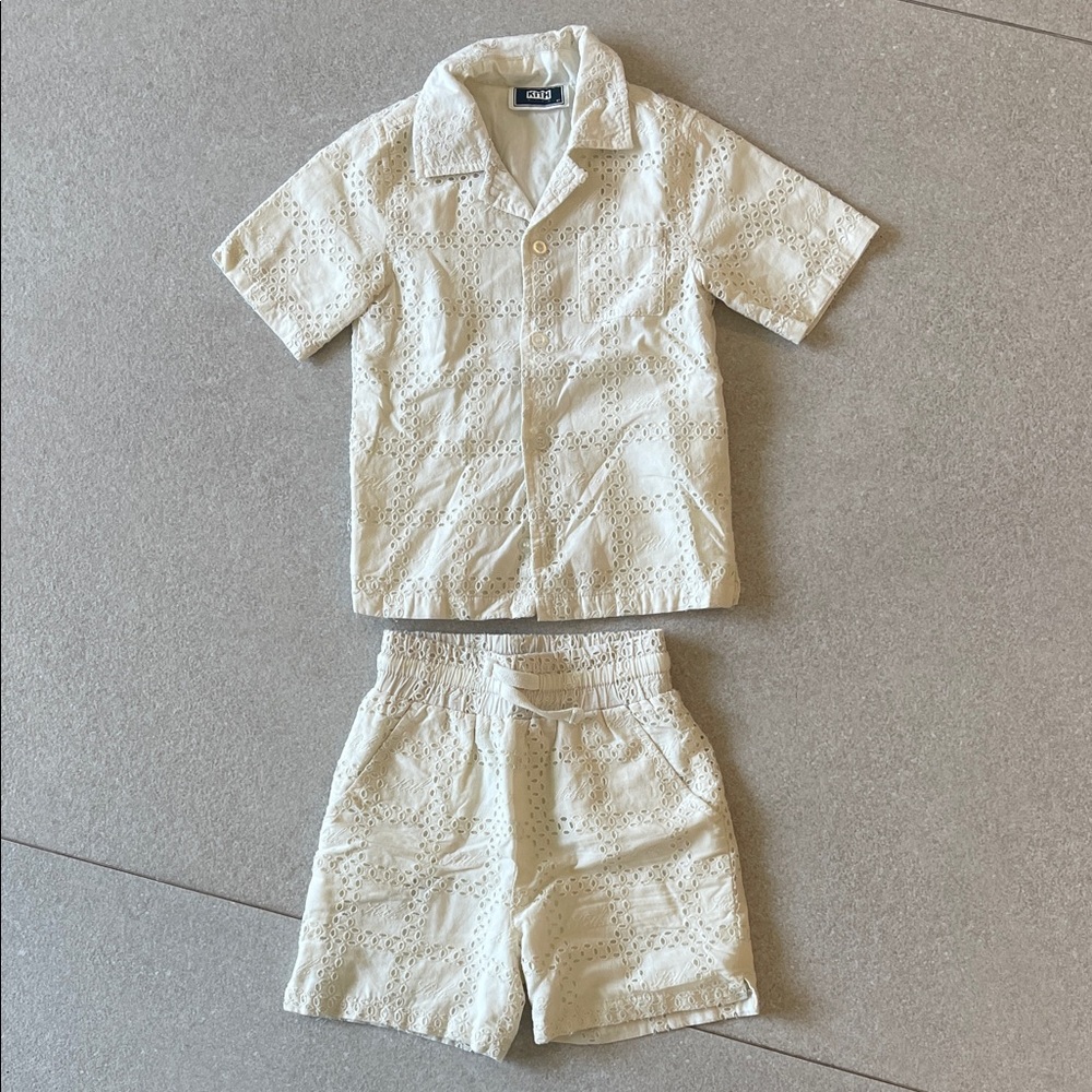 Kith Kids Cream Eyelet Matching Set